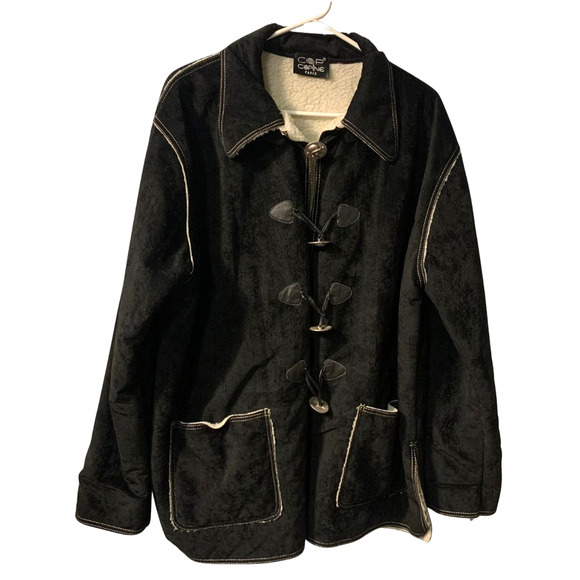 Cop.Copine Jackets & Blazers - Cop Copine Women's Faux Suede Shearling Lined Jacket Size 1 S M Black France